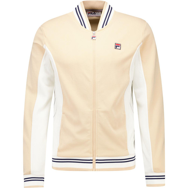 Fila Vintage Mens Settanta Zip Track Jacket in Classic Beige and Gardenia