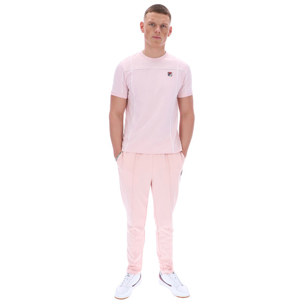 Full length photo of Fila Vintage Terri 80s Casuals Terrinda Style T-Shirt in Pale Lilac Pink