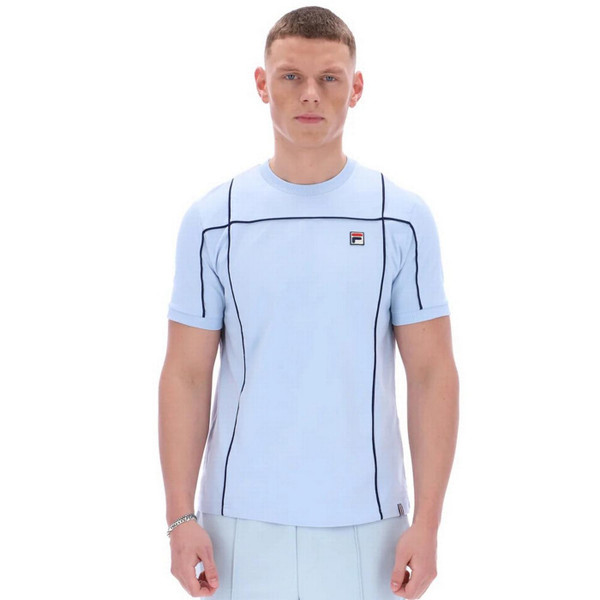 Fila Vintage Terri Contrast Piping Tee in Skyway - Main Image Model Front Facing
