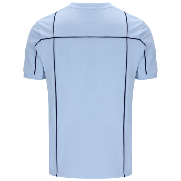 Back of Fila Vintage Terri Terrinda Style 80s Casuals T-Shirt in Skyway Blue
