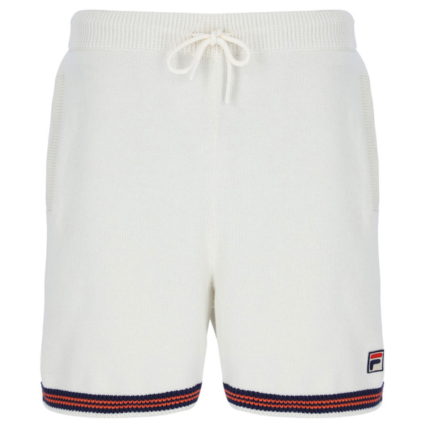 Fila Vintage Clemente Crochet Knitted Contrast Tipped Shorts in Gardenia