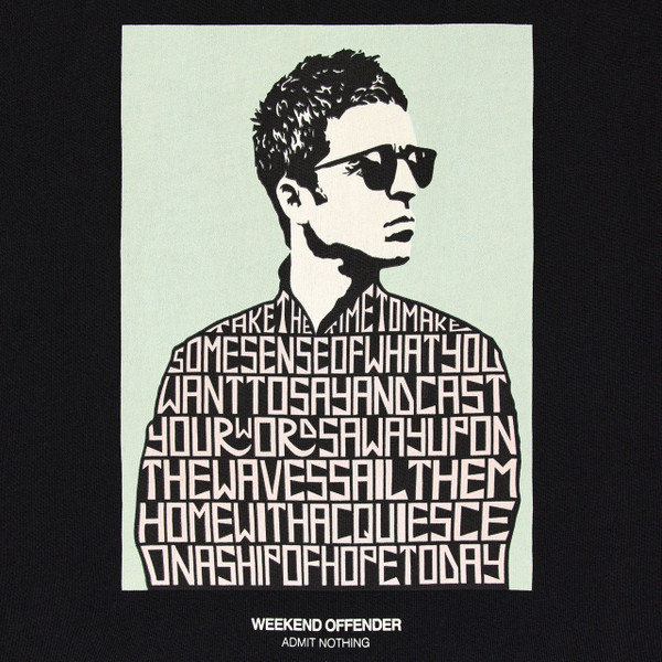 Weekend Offender Camden Gallagher Oasis Graphic Tee in Black -  Close Up Graphic Print