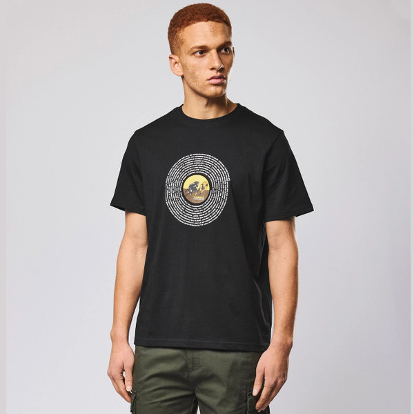 Weekend Offender Wansdown Blur Parklife Graphic Tee in Black - Model Front Facing