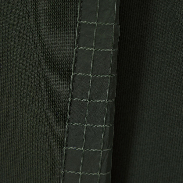Weekend Offender F Bomb Ripstop Overlay Sweatshirt in Black Forest Green - Close Up Ripstop Panel
