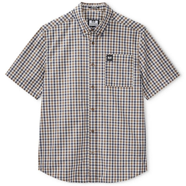Weekend Offender Joyce Mid House Check Men's Short Sleeve Shirt - Main Image Front Flat