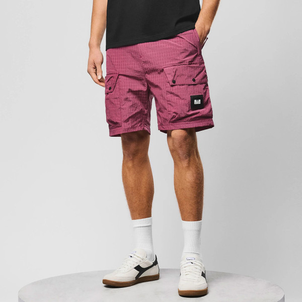 Weekend Offender Zemmouri Ripstop Cargo Shorts in Kirsch -  Model Front Facing