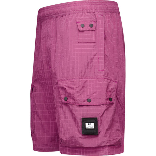 Weekend Offender Mens Zemmouri Ripstop Cargo Shorts in Kirsch Red