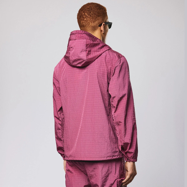 Weekend Offender Grohl Over-Top Men's Ripstop Hoodie in Kirsch -  Model Back