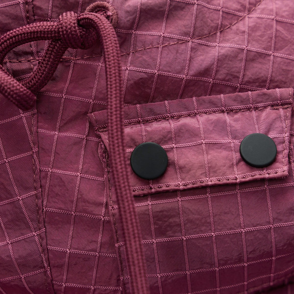 Weekend Offender Grohl Over-Top Men's Ripstop Hoodie in Kirsch -  Close Up Snap Studs