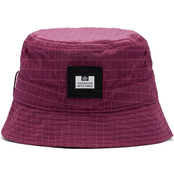 Weekend Offender Boukhari Ripstop Bucket Hat in Kirsch - Main Image with Brand Patch
