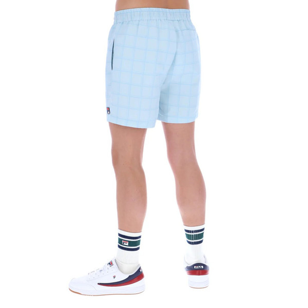 Fila Vintage Mariano Tonal Check Swim Shorts in Skyway - Model Back