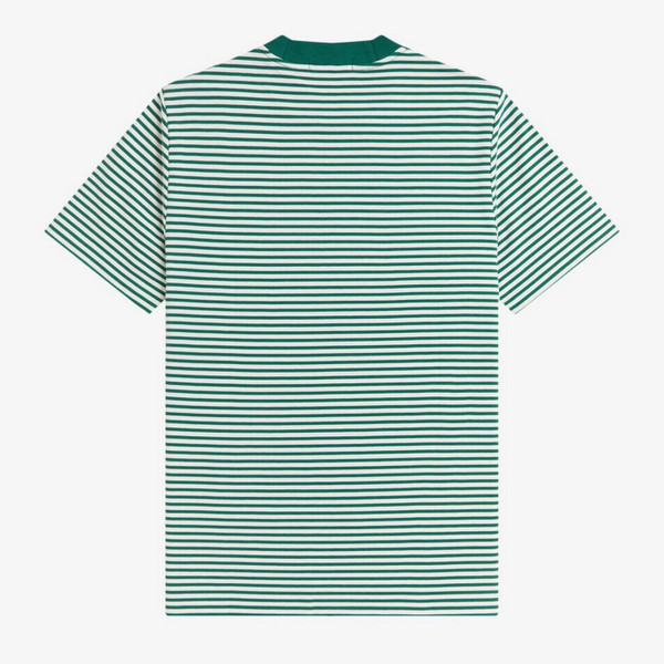 Fred Perry Fine Stripe Heavyweight T-shirt in Sport Green - Back Flat