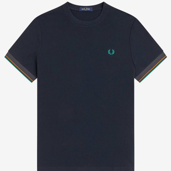 Fred Perry Men's Mod Twin Tipped Cuff T-shirt in Navy - Main View