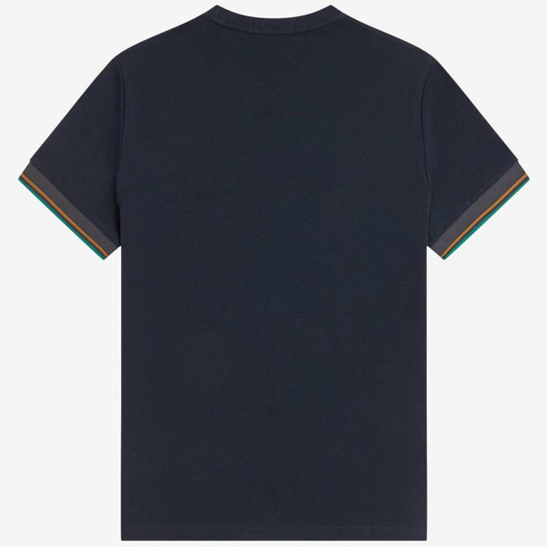 Fred Perry Men's Mod Twin Tipped Cuff T-shirt in Navy - Back View