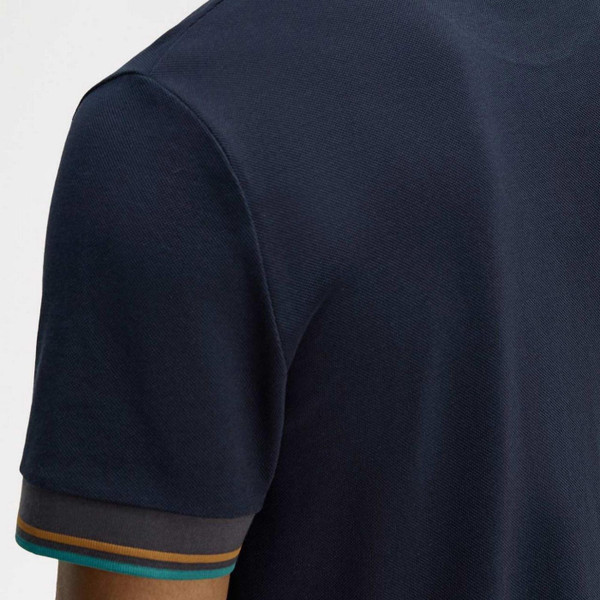 Fred Perry Men's Mod Twin Tipped Cuff T-shirt in Navy - Back Cuff Detail