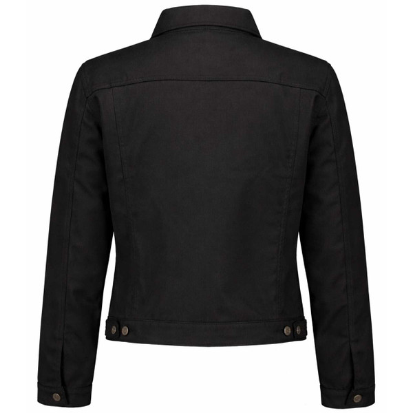 Madcap England Woburn Hopsack Men's 1960s Mod Western Trucker Jacket in Black - Back View