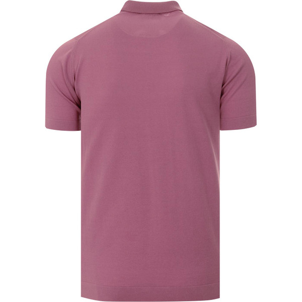 john smedley mens tarnbrook tipped polo tshirt moorland pink grey