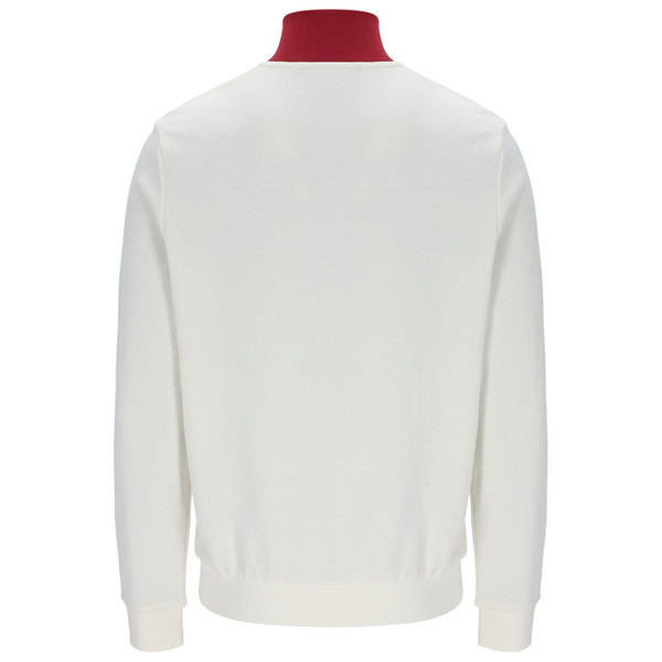 Back of Fila Vintage Enrico Terry Stripe Retro Track Jacket in Gardenia Off White