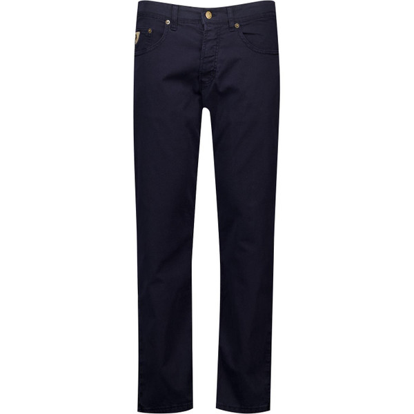 Lois Mens Terrace Regular Waist Taper Leg Denim Twill Jeans in Navy Blue