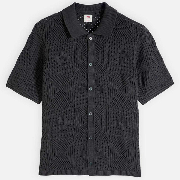 Levi's Men's Retro 70s Textured Pointelle Knit Shirt in Phantom