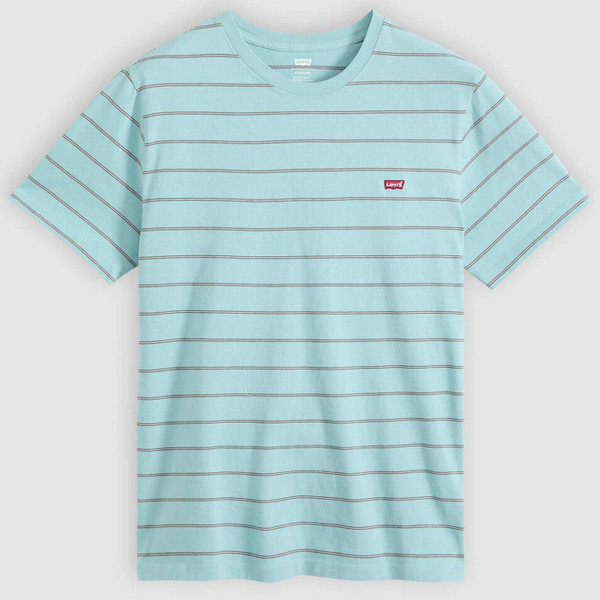 Levi's Men's Retro 80s Taper Stripe Crew Neck T-shirt in Sky Blue
