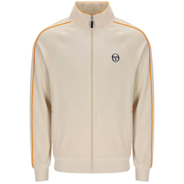 Sergio Tacchini Tasso Retro Velour Track Top in Sandshell