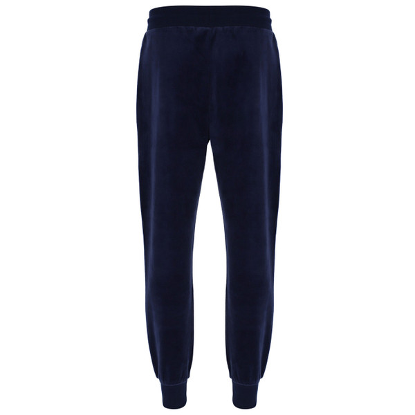 Back of Sergio Tacchini Tasso Velour Track Pants in Navy Blue