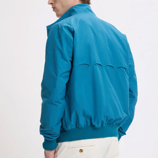 Back of Baracuta G9 Mod Made in England Harrington in Cornish Blue