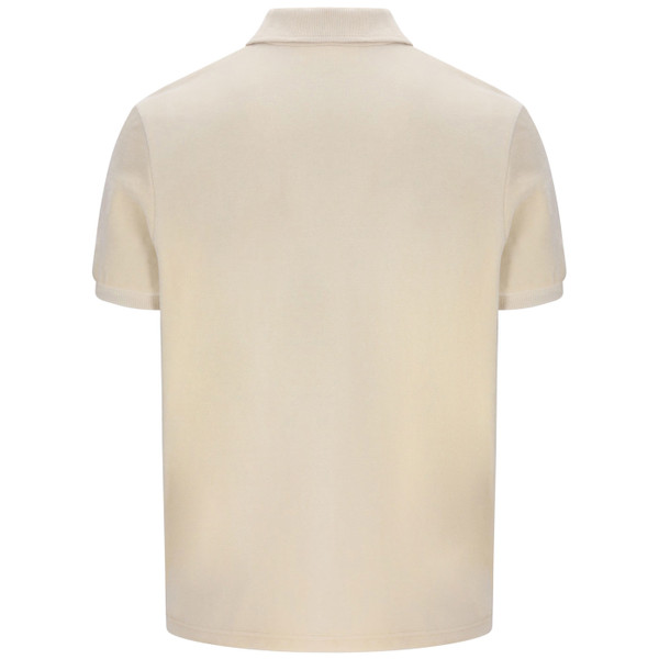 Back of Sergio Tacchini Cardona Velour Zip Neck Polo in Sandshell