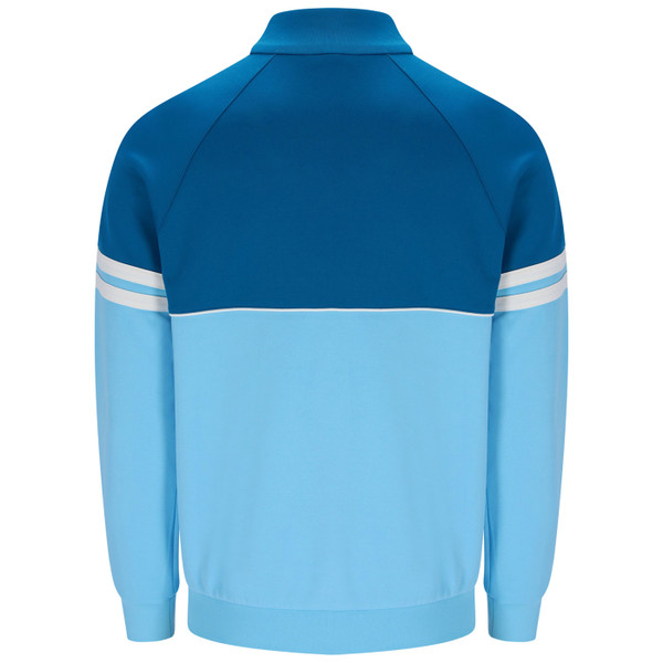 Back of Sergio Tacchini 80s Casuals Orion Track Jacket in Mykonos Blue and Baltic Blue