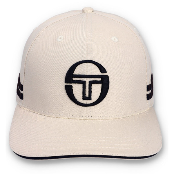Front of Sergio Tacchini Zarda Retro Baseball Cap in Sandshell