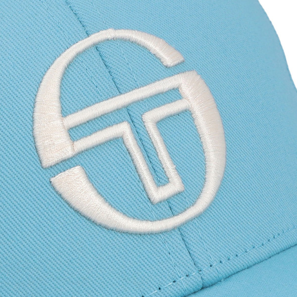 Logo on Sergio Tacchini Zarda Retro Baseball Cap in Baltic Sea Blue