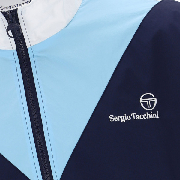 Panel detail on Sergio Tacchini Retro 80s Cortese Track Jacket in Maritime Blue
