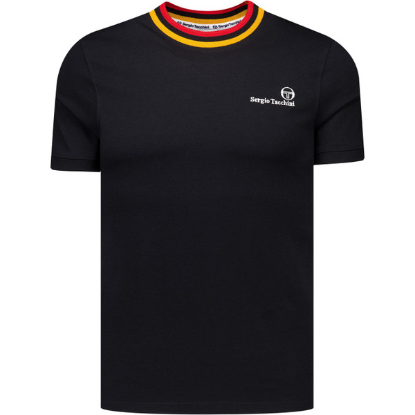 Sergio Tacchini Mens Rainer FC Archivio 80s Tipped T-shirt in Black