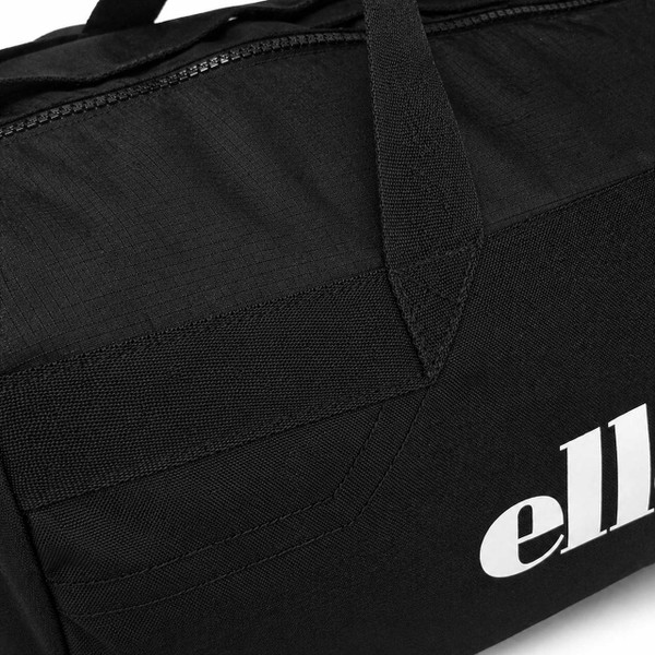 Ellesse Norana Retro 80s Ripstop Barrel Bag in Black - Ripstop Fabric Detail