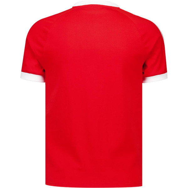 Sergio Tacchini Mens Pino Sleeve Stripe Ringer Neck T-Shirt in Adrenaline Red and White