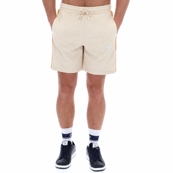 Man wearing Sergio Tacchini Pietrapertosa Retro Shorts in Sandshell