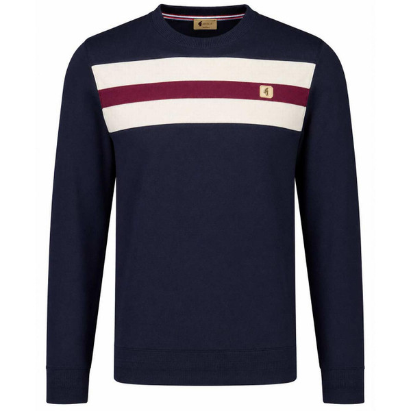 Gabicci Vintage Penton Men's Mod Pique Stripe Jumper in Navy