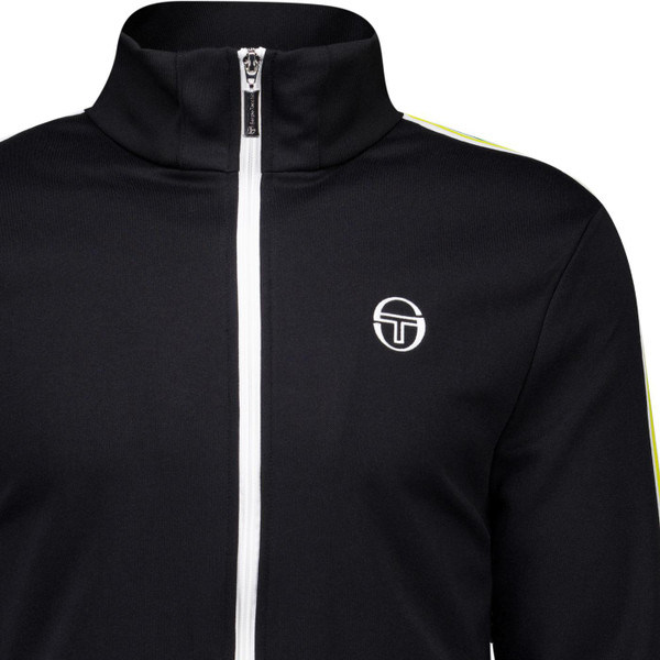 Sergio Tacchini Mens Franco Arm Stripe Zip Track Top Jacket in Black