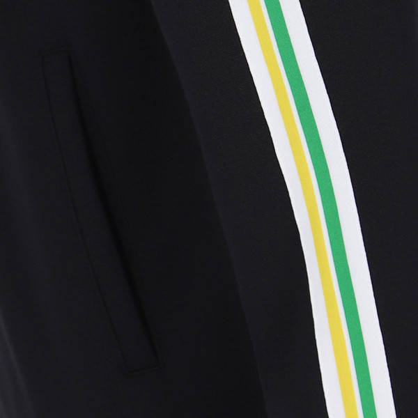 Taped Sleeve on Sergio Tacchini Mens Franco Arm Stripe Zip Track Top Jacket in Black