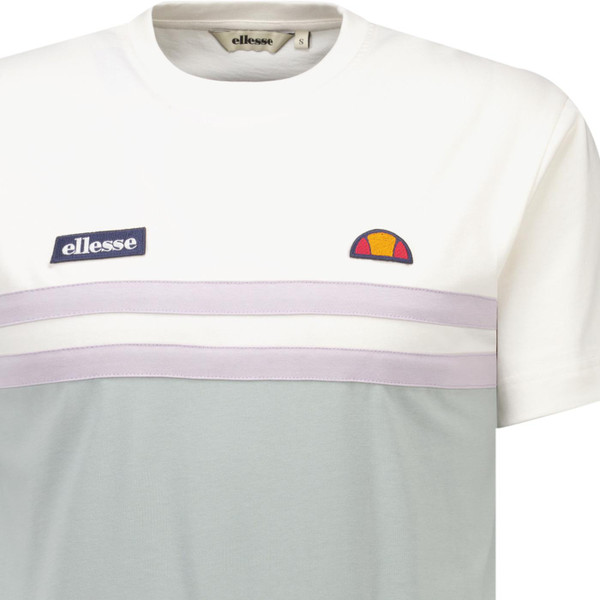 Ellesse Mens Venire Twin Stripe Colour Block Crew Neck T-Shirt in Sage Green