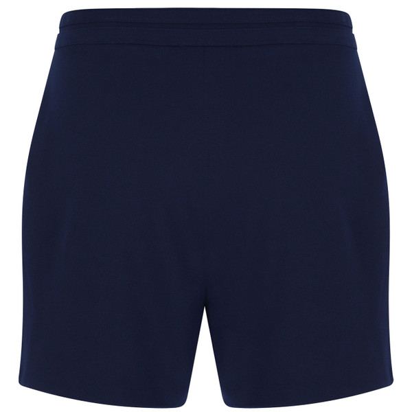 Back of Sergio Tacchini Time Retro 80s Tennis Shorts in Navy