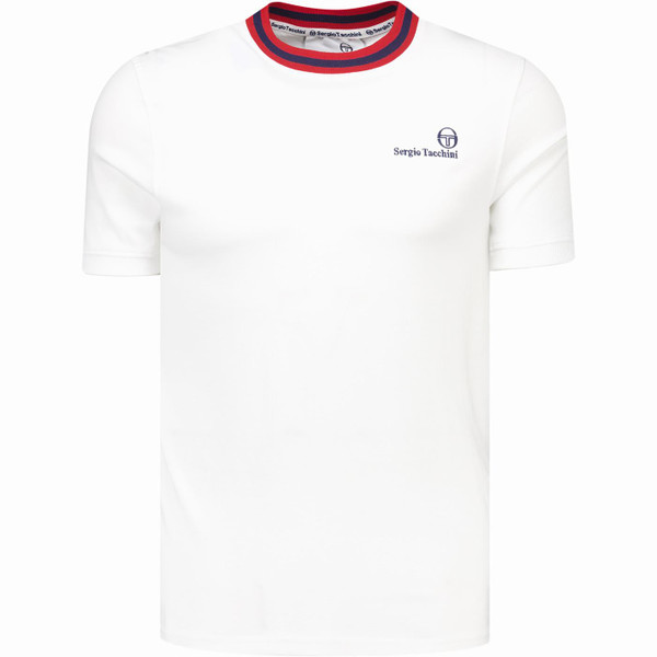 Sergio Tacchini Mens Rainer FC Archivio 80s Football Tshirt in White