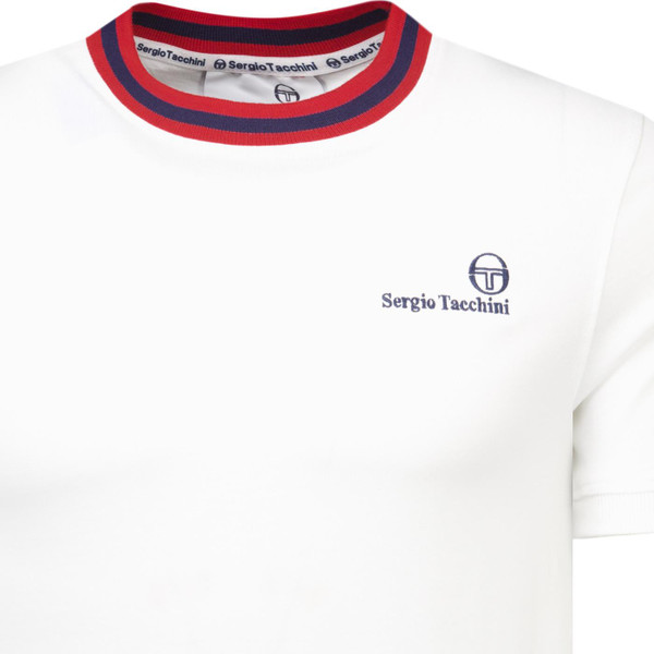 Sergio Tacchini Mens Rainer FC Archivio 80s Football Tshirt in White