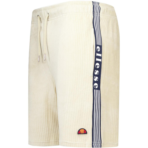 Ellesse Mens Tomatro Corduroy Ribbed Drawstring Shorts in Stone Beige