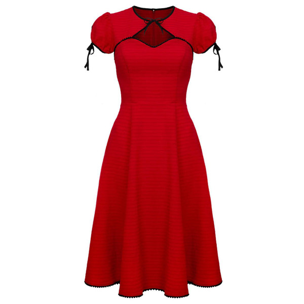 Hell Bunny Casey 50s Vintage Bolero Dress in Red