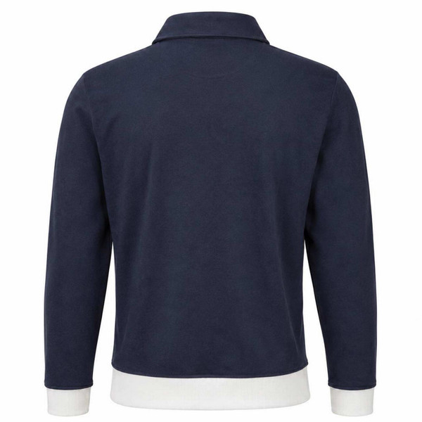 Madcap England Torino Men's Retro 70s Chest Stripe Track Top in Navy Back View