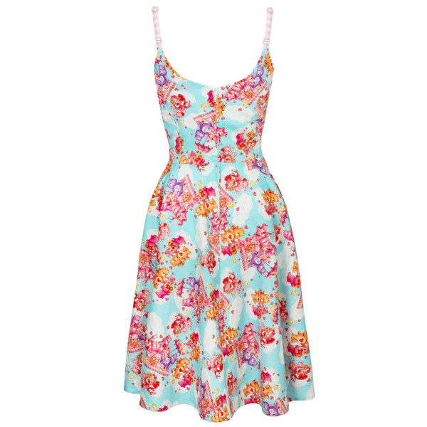 Back of Hell Bunny x Care Bears Picnic Bear Knee Length Summer Dress