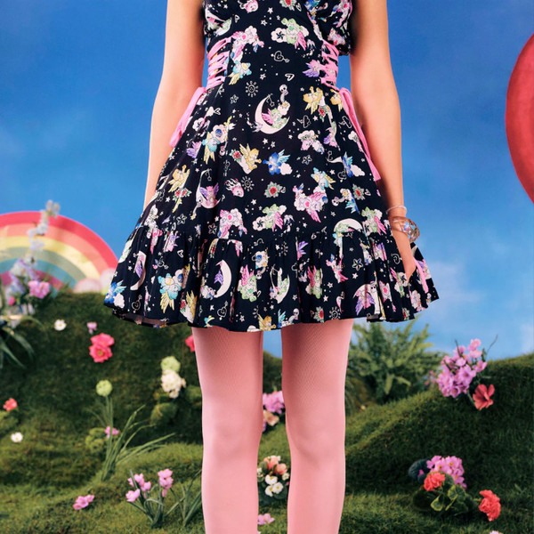 Skater skirt on Hell Bunny x Care Bears Roxi Retro Mini Skater Dress in Black