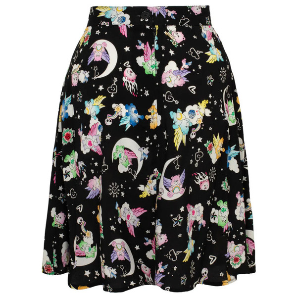 Back of Hell Bunny x Care Bears Roxi 80s Skirt in Black